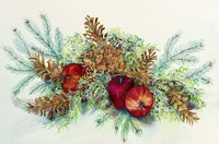 Winter Greens With Apples Fine Art Print