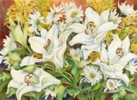 Lilies and Daisies Fine Art Print