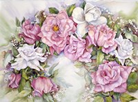 Arch Of Pink & White Roses Fine Art Print