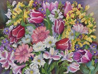 Tulips In A Spring Mix Fine Art Print