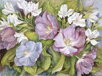 Purple Tulips/ White Alstroneria Fine Art Print