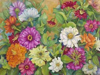 Zinnias Palette Of Color Fine Art Print