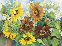 Queen Anne Lace & Sunflowers Fine Art Print