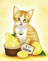 Lemon Cupcake Kitten Framed Print