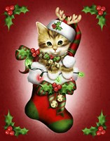 Reindeer Stocking Fine Art Print