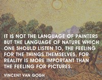 Language of Painters - Van Gogh Quote by Quote Master - various sizes