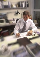 Architect Drawing Blueprints Fine Art Print