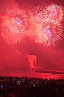 Quebec, Montmorency Falls Park fireworks Fine Art Print