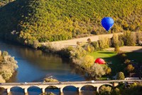 Hot Air Balloon, Chateau de Castelnaud Fine Art Print