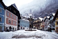 Austria Town Center in Winter Fine Art Print