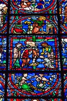 Stained Glass Window in Chartres Cathedral Fine Art Print