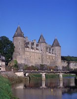 Josselin Chateau and River Oust, Brittany, France Fine Art Print