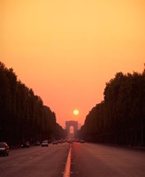 Arc de Triomphe at Sunset, Paris, France Fine Art Print