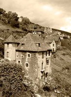 Medieval houses, Aveyron, Conques, France Fine Art Print