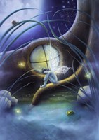 Mr. Frog And The Fireflies Fine Art Print