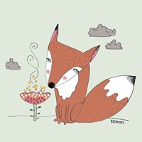 Un Renard Dans La Cours Fine Art Print