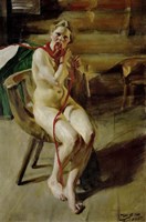 Nude Braiding Her Hair, 1907 Fine Art Print