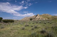 Mountain Landscape Below Clouded Sky Fine Art Print