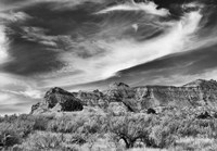 Mountain Cliffs And Sky Black And White Fine Art Print