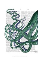 Octopus Tentacles Green and Blue Fine Art Print