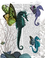 Seahorse Trio With Wings Framed Print