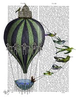 Hot Air Balloon and Birds Framed Print