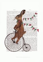 Rabbit On Penny Farthing Fine Art Print