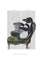 Penguin Reading Newspaper Fine Art Print