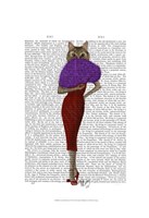 Cat In Red Dress Framed Print