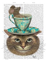 Cheshire Cat with Cup on Head Fine Art Print