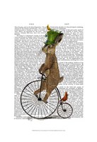 March Hare on Penny Farthing Framed Print