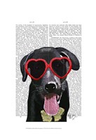 Black Labrador With Heart Sunglasses Fine Art Print
