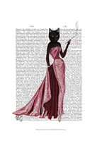 Glamour Cat in Pink Framed Print