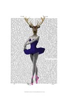 Ballet Deer in Blue I Fine Art Print