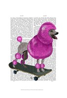 Pink Poodle and Skateboard Fine Art Print