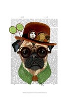 Pug with Steampunk Bowler Hat Fine Art Print