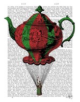 Flying Teapot 2 Red and Green Fine Art Print