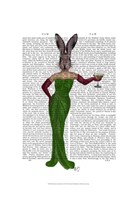 Rabbit Green Dress Framed Print