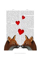 Foxes in Love Framed Print