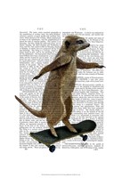 Meerkat On Skateboard Framed Print