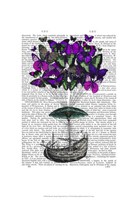 Butterfly Airship 2 Purple and Green Framed Print