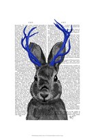 Jackalope with Blue Antlers Fine Art Print