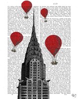 Chrysler Building and Red Hot Air Balloons Fine Art Print