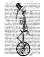 Skeleton on Unicycle Framed Print