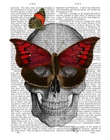 Pink Butterfly Mask Skull Fine Art Print