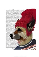 Dog in Ski Sweater Framed Print