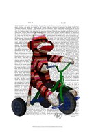 Sock Monkey on Tricycle Fine Art Print
