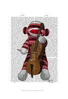 Sock Monkey and Cello Fine Art Print