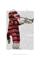 Sock Monkey Playing Trumpet Fine Art Print