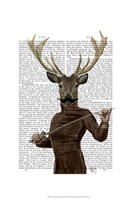 Fencing Deer Portrait Framed Print